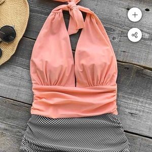 KEEPING YOU ACCOMPANIED STRIPE ONE-PIECE SWIMSUIT